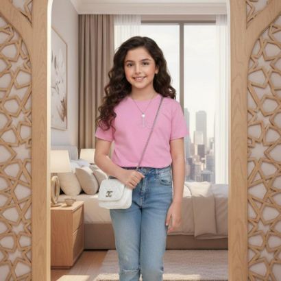 صورة تيشيرت ck وردي بناتي